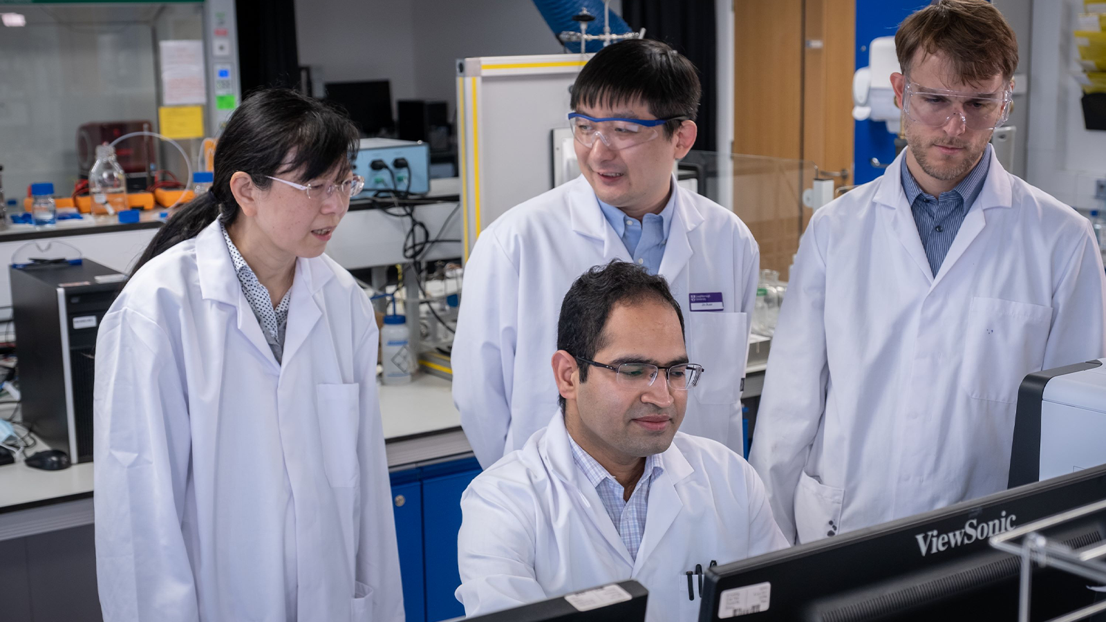 UKRI Interdisciplinary Centre for Circular Chemical Economy team in lab coats